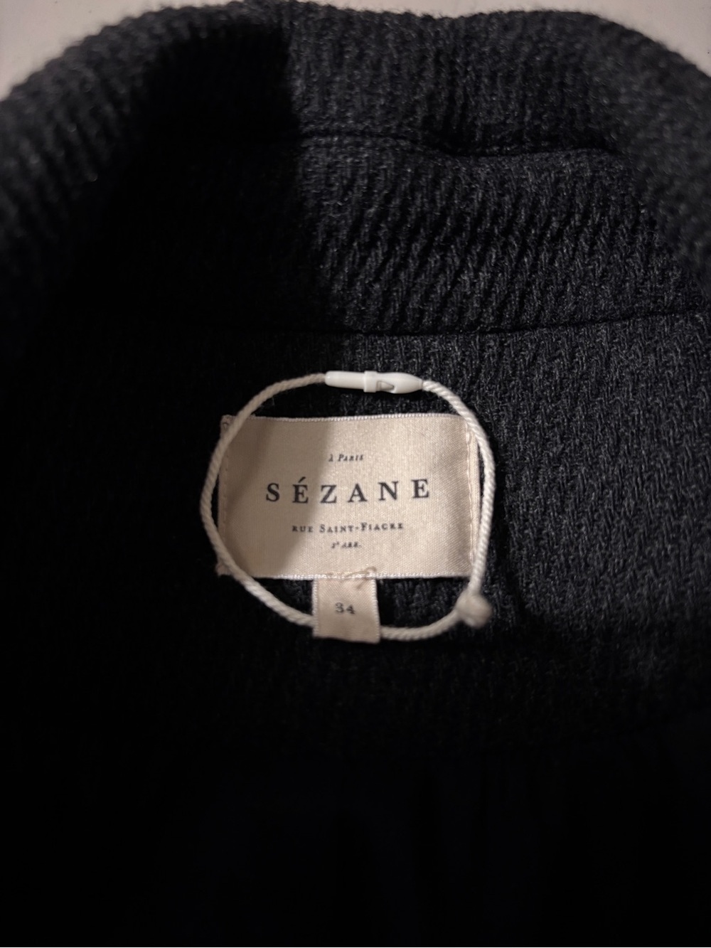 Sezane Oscar Coat S21 Size XS Anthracite Gray Wool Blend Double Breasted Belted - Picture 8 of 13